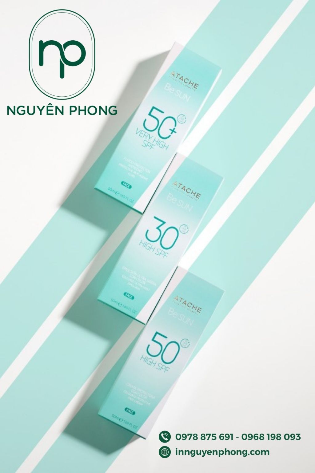 In hộp giấy đựng kem chống nắng in ép kim tên thương hiệu